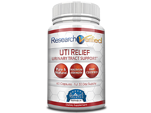 bottle of research verified uti relief