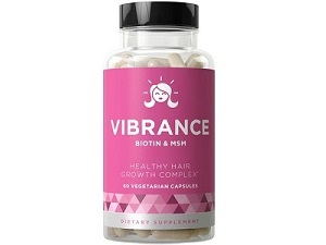 bottle of EU Natural Vibrance Vitamins for Hair Growth