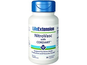 bottle of Life Extension NitroVasc with Cordiart