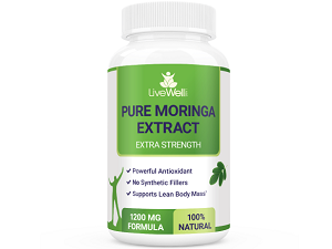 bottle of Live Well Labs Pure Moringa Extract