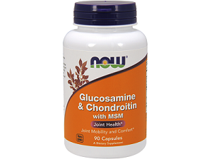 bottle of Now Glucosamine and Chondroitin with MSM