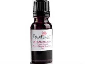 bottle of Pure Plant Essentials Jet Lag Relief Formula
