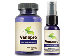 bottle of Venapro Hemorrhoid Relief