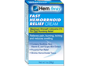 box of HemAway Lidocaine 5% Fast Hemorrhoid Relief Cream