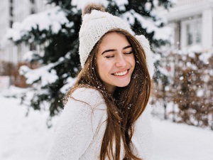 smiling woman outdoors